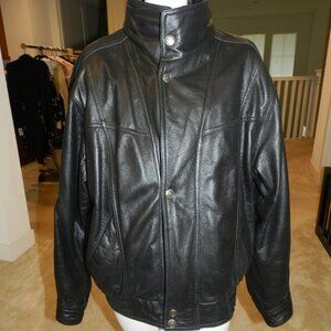 Wilsons Leather Vintage Black Leather Thinsulate Bomber Jacket Men's Size Medium